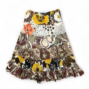 Derek Heart Floral Layered Skirt Size Small